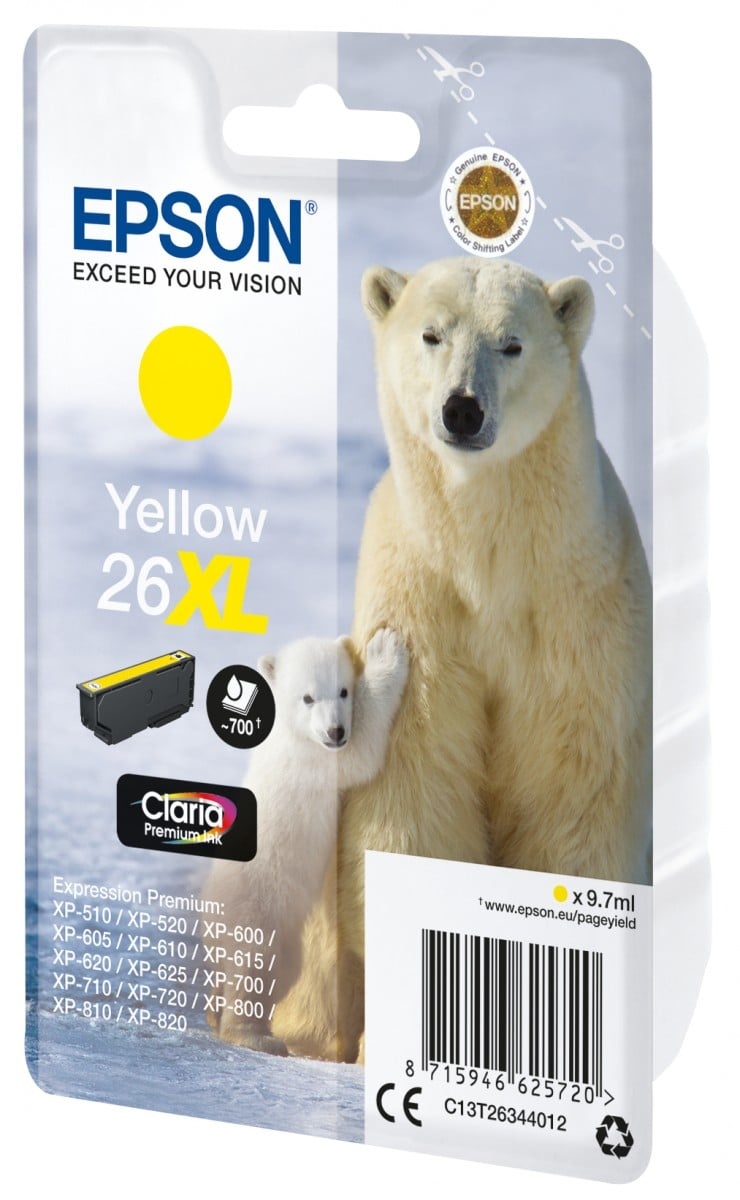 EPSON Epson C13T26344012 Cartuccia d'inchiostro Claria Premium Gialla 26XL Alta Capacità - STAMPANTI E SCANNER | TecnoCARE.net Sabaudia, Latina, Terracina, San Felice Circeo e Pontinia
