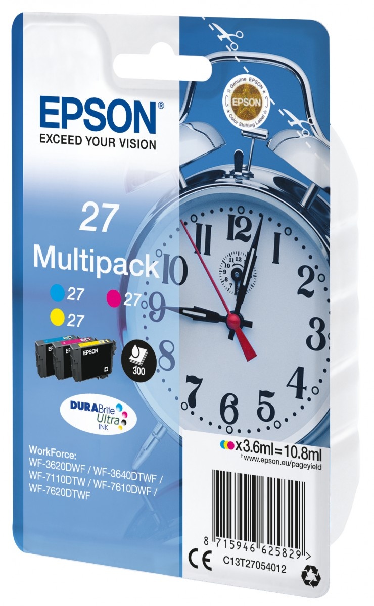 EPSON Epson Alarm clock Multipack Sveglia 3 colori Inchiostri DURABrite Ultra 27 - STAMPANTI E SCANNER | TecnoCARE.net Sabaudia, Latina, Terracina, San Felice Circeo e Pontinia