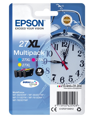 EPSON Epson Alarm clock Multipack Sveglia 3 colori Inchiostri DURABrite Ultra 27XL - STAMPANTI E SCANNER | TecnoCARE.net Sabaudia, Latina, Terracina, San Felice Circeo e Pontinia