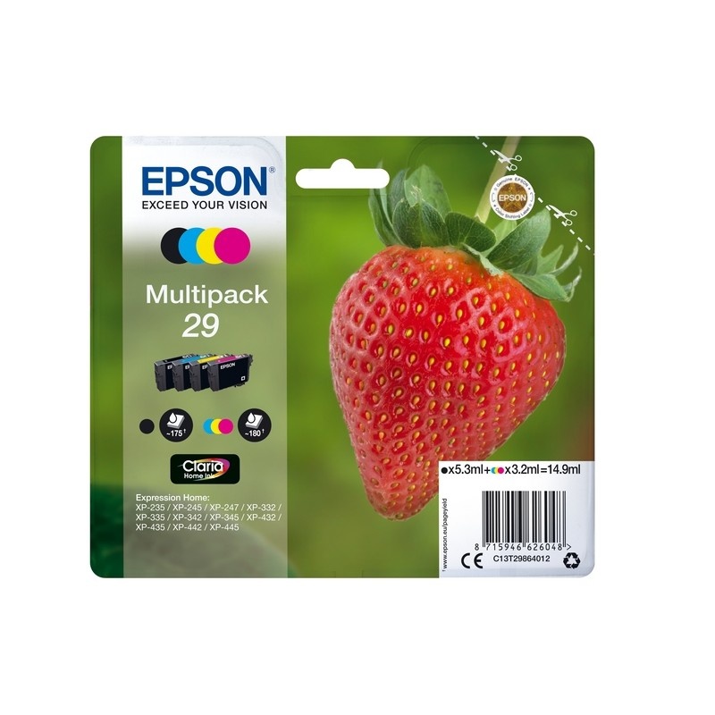 EPSON Epson C13T29864012 Multipack Fragola Inchiostro Claria Home 4 Colori - STAMPANTI E SCANNER | TecnoCARE.net Sabaudia, Latina, Terracina, San Felice Circeo e Pontinia