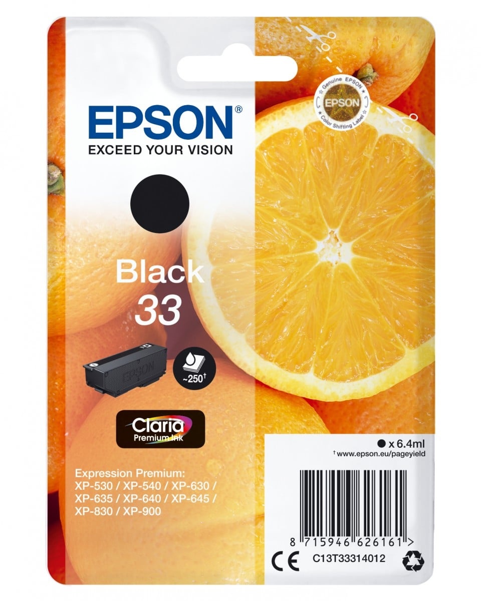 EPSON Epson Oranges Cartuccia Nero T33 Claria Premium - STAMPANTI E SCANNER | TecnoCARE.net Sabaudia, Latina, Terracina, San Felice Circeo e Pontinia
