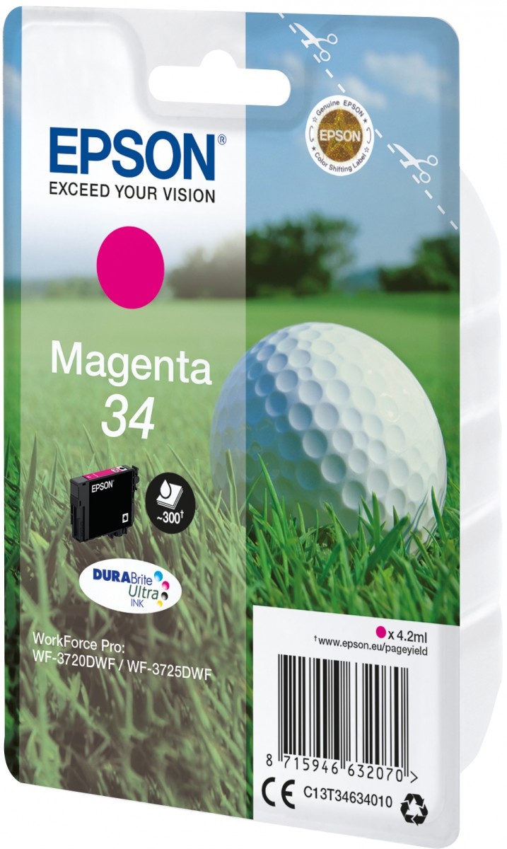 EPSON Epson Golf ball Singlepack Magenta 34 DURABrite Ultra Ink - STAMPANTI E SCANNER | TecnoCARE.net Sabaudia, Latina, Terracina, San Felice Circeo e Pontinia