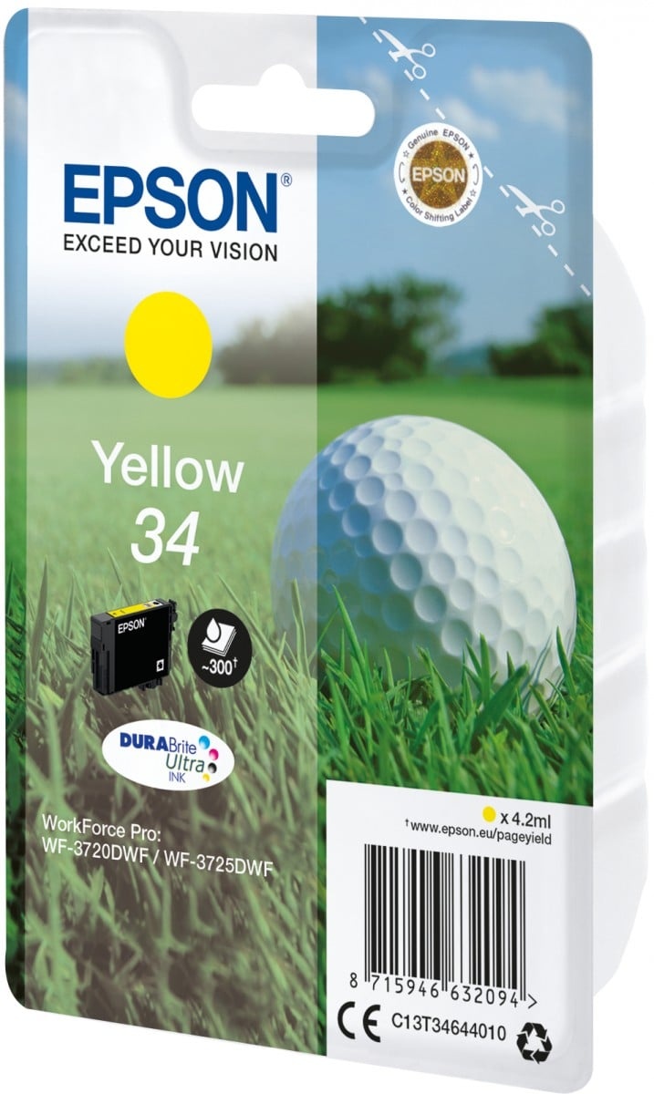 EPSON Epson Golf ball Singlepack Yellow 34 DURABrite Ultra Ink - STAMPANTI E SCANNER | TecnoCARE.net Sabaudia, Latina, Terracina, San Felice Circeo e Pontinia