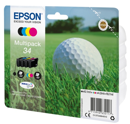 EPSON Epson Golf ball Multipack 4-colours 34 DURABrite Ultra Ink - STAMPANTI E SCANNER | TecnoCARE.net Sabaudia, Latina, Terracina, San Felice Circeo e Pontinia