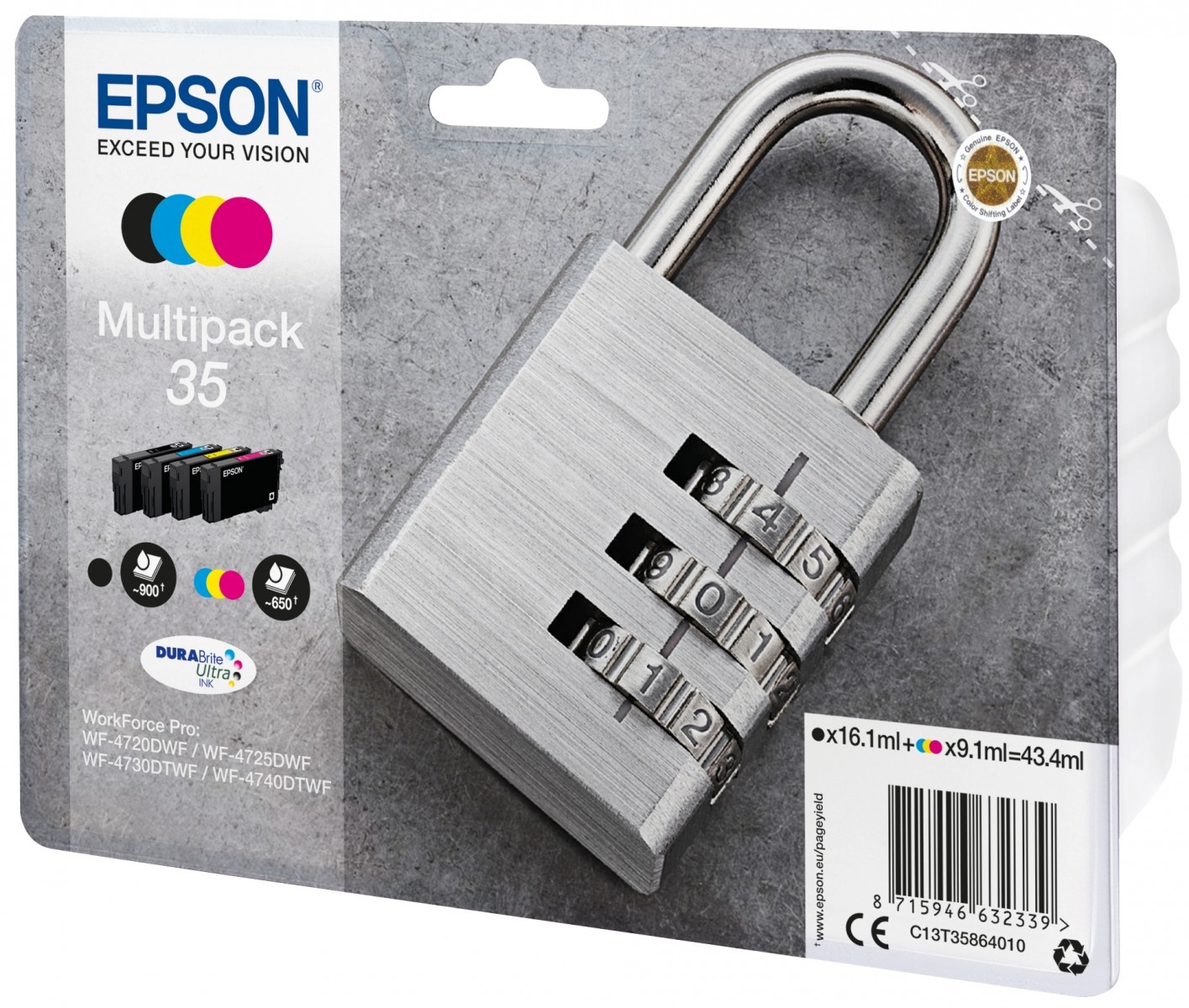 EPSON Epson Padlock Multipack 4-colours 35 DURABrite Ultra Ink - STAMPANTI E SCANNER | TecnoCARE.net Sabaudia, Latina, Terracina, San Felice Circeo e Pontinia