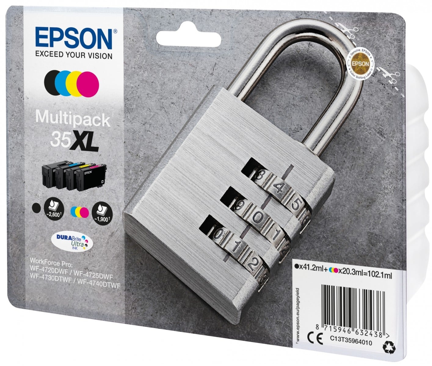 EPSON Epson Padlock Multipack 4-colours 35XL DURABrite Ultra Ink - STAMPANTI E SCANNER | TecnoCARE.net Sabaudia, Latina, Terracina, San Felice Circeo e Pontinia