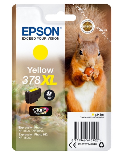 EPSON Epson Squirrel 378XL cartuccia d'inchiostro 1 pz Originale Resa elevata (XL) Giallo - STAMPANTI E SCANNER | TecnoCARE.net Sabaudia, Latina, Terracina, San Felice Circeo e Pontinia