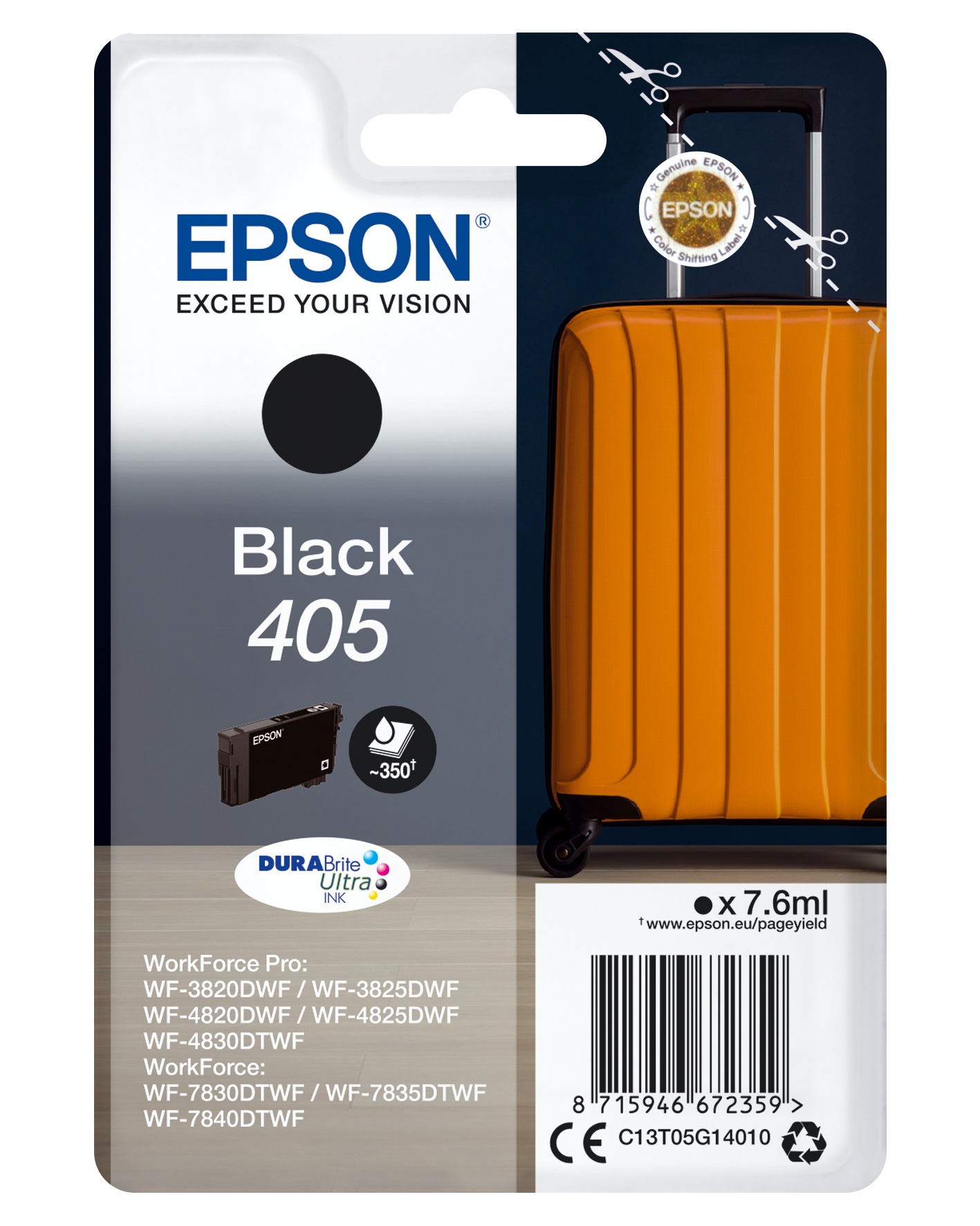 EPSON EPSON CARTUCCIA VALIGIA 405 NERO INKJET STANDARD C13T05G14010 NO BLISTER - CARTUCCE INKJET | TecnoCARE.net Sabaudia, Latina, Terracina, San Felice Circeo e Pontinia