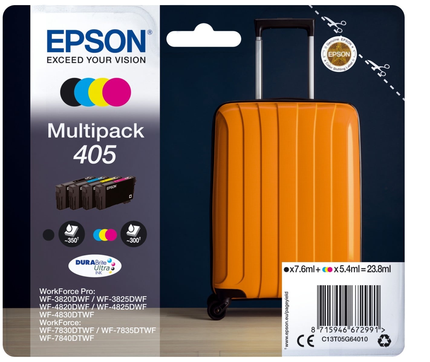 EPSON Epson Multipack 4-colours 405 DURABrite Ultra Ink - STAMPANTI E SCANNER | TecnoCARE.net Sabaudia, Latina, Terracina, San Felice Circeo e Pontinia