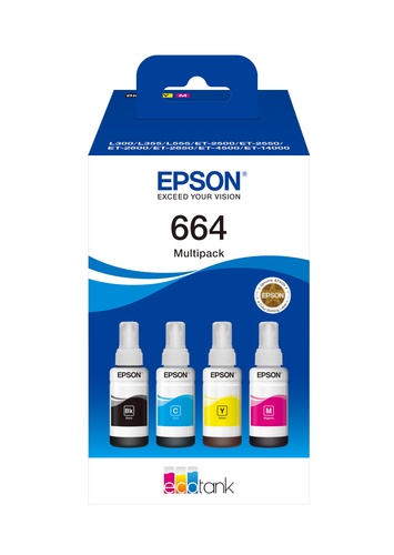 EPSON EPSON CART INK 664 ECOTANK 4-COLOUR MULTIPACK - CARTUCCE INKJET | TecnoCARE.net Sabaudia, Latina, Terracina, San Felice Circeo e Pontinia