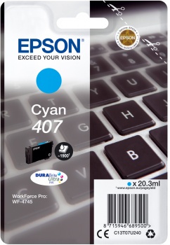 EPSON EPSON CART. INK CIANO PER WF-4545, 407 L - CARTUCCE INKJET | TecnoCARE.net Sabaudia, Latina, Terracina, San Felice Circeo e Pontinia