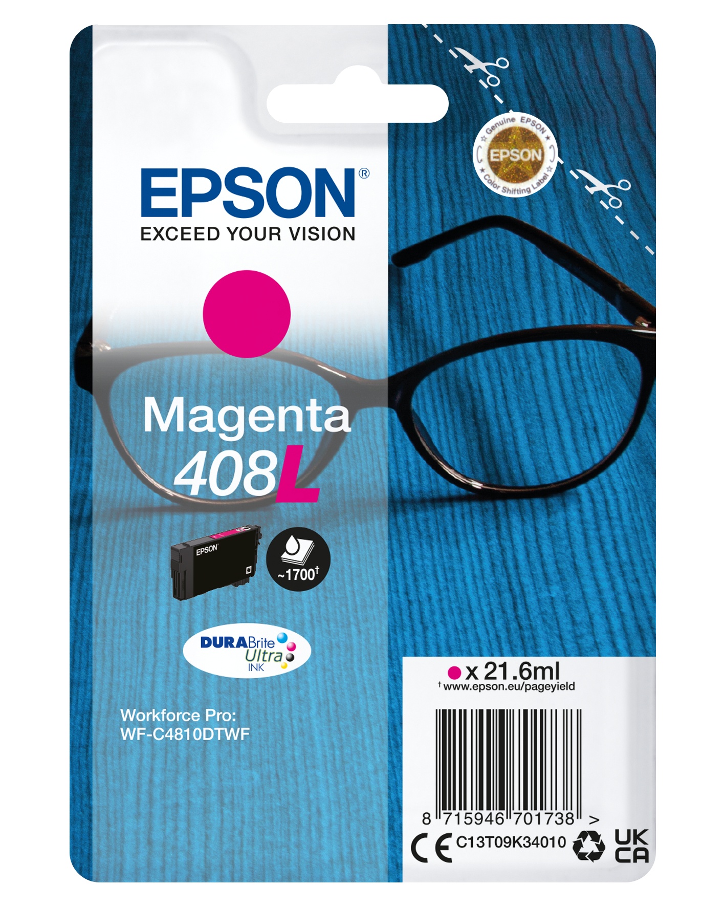EPSON EPSON CARTUCCIA MAGENTA 408L DURABRITE ULTRA INK - CARTUCCE INKJET | TecnoCARE.net Sabaudia, Latina, Terracina, San Felice Circeo e Pontinia