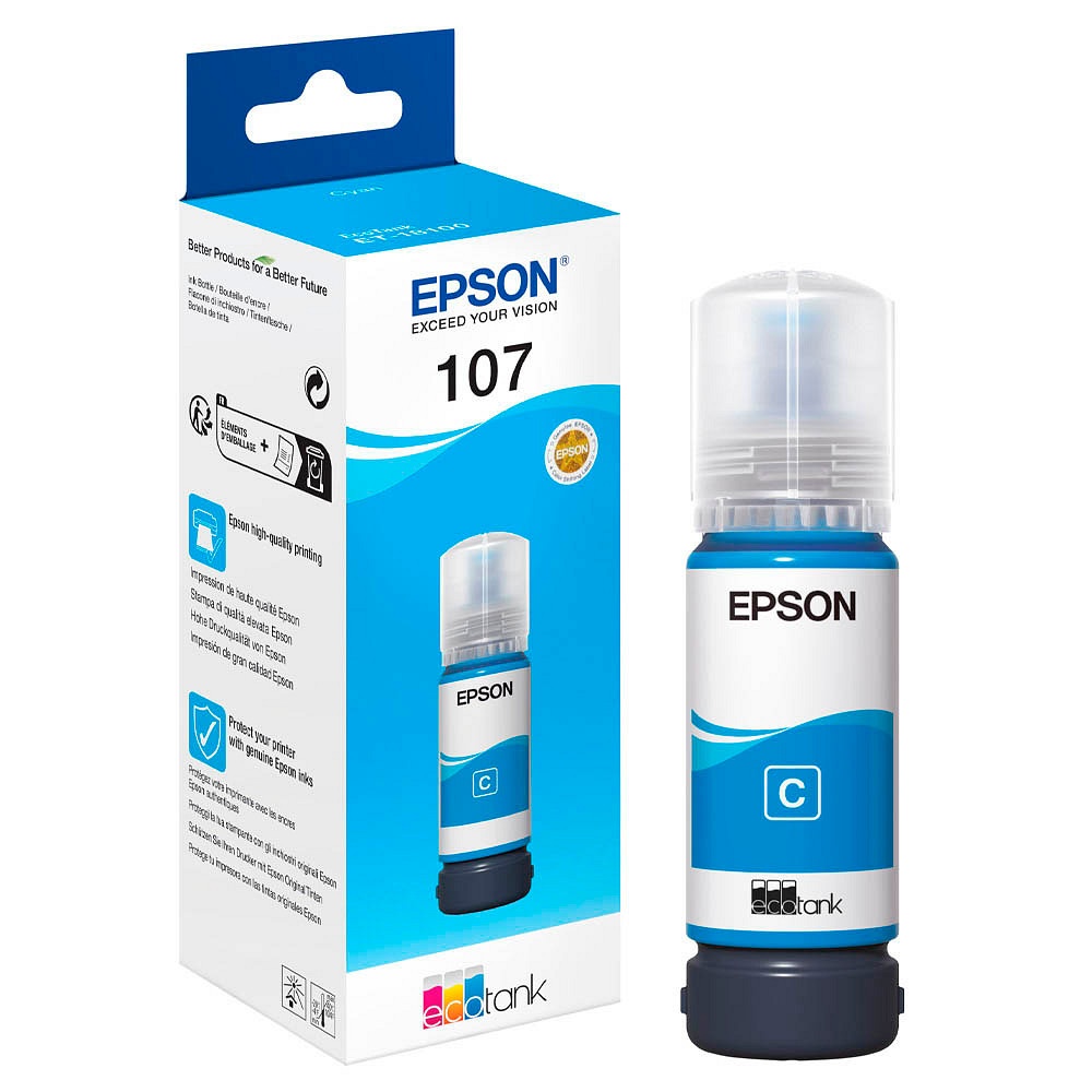 EPSON EPSON FLACONE INK CIANO 70ML PER SERIE ECO TANK, 107 - CARTUCCE INKJET | TecnoCARE.net Sabaudia, Latina, Terracina, San Felice Circeo e Pontinia