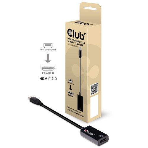 CLUB3D CLUB3D MINI DISPLAY PORT 1.4 MALE TO HDMI 2.0 FEMALE 4K 60HZ UHD/ 3D ACTIVE ADAPTER - HDR SUPPORT - ADATTATORI | TecnoCARE.net Sabaudia, Latina, Terracina, San Felice Circeo e Pontinia
