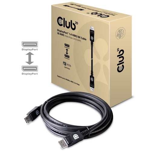 CLUB3D CLUB3D DISPLAYPORT 1.4 HBR3 CABLE MALE / MALE 3 METERS /9.84FT - CAVI HDMI/VGA/DVI/DP | TecnoCARE.net Sabaudia, Latina, Terracina, San Felice Circeo e Pontinia
