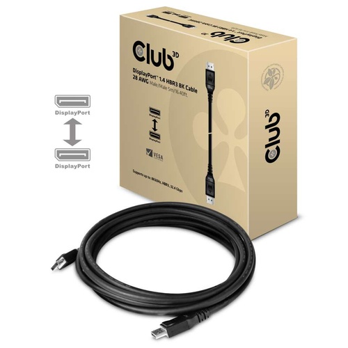 CLUB3D CLUB3D DISPLAYPORT 1.4 HBR3 CABLE MALE / MALE 5 METERS/16.40FT 8K @60HZ   28AWG - CAVI HDMI/VGA/DVI/DP | TecnoCARE.net Sabaudia, Latina, Terracina, San Felice Circeo e Pontinia