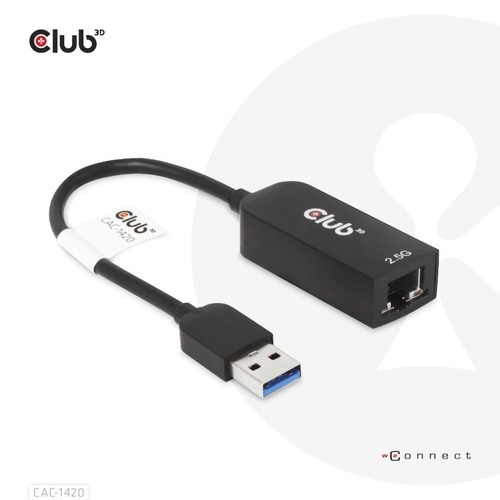 CLUB3D CLUB3D ADATTATORE USB 3.2 Gen1 Type A to RJ45 2.5Gbps - ADATTATORI | TecnoCARE.net Sabaudia, Latina, Terracina, San Felice Circeo e Pontinia