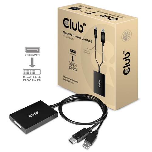 CLUB3D CLUB3D DISPLAYPORT TO DUAL LINK DVI-I DUAL LINK ACTIVE ADAPTER MAX RES 4K30HZ - ADATTATORI | TecnoCARE.net Sabaudia, Latina, Terracina, San Felice Circeo e Pontinia