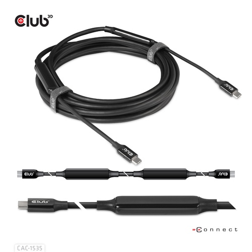 CLUB3D CLUB3D CAVO USB TYPE C 3.2 GEN 2 M-M 5M/15FT SUPPORTS UP TO 10Gbps/8K 60Hz/60Watt - CAVI HDMI/VGA/DVI/DP | TecnoCARE.net Sabaudia, Latina, Terracina, San Felice Circeo e Pontinia