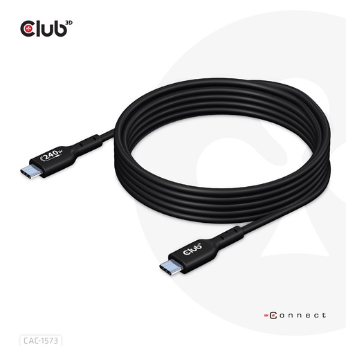 CLUB3D CLUB3D USB2 TYPE-C BI-DIRECTIONAL CABLE, DATA 480MB, PD 240W(48V/5A) EPR M/M 2M/6.56FT - CAVI USB | TecnoCARE.net Sabaudia, Latina, Terracina, San Felice Circeo e Pontinia