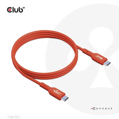 CLUB3D CLUB3D CAVO USB2 TYPE-C BI-DIRECTIONAL USB-IF CERTIFIED CABLE DATA 480MB PD 240W(48V/5A) EPR M/M 1M - CAVI USB | TecnoCARE.net Sabaudia, Latina, Terracina, San Felice Circeo e Pontinia
