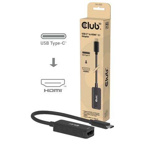 CLUB3D CLUB3D ADATTATORE USB-Cr to HDMIT 2.1 8K60Hz - ADATTATORI | TecnoCARE.net Sabaudia, Latina, Terracina, San Felice Circeo e Pontinia