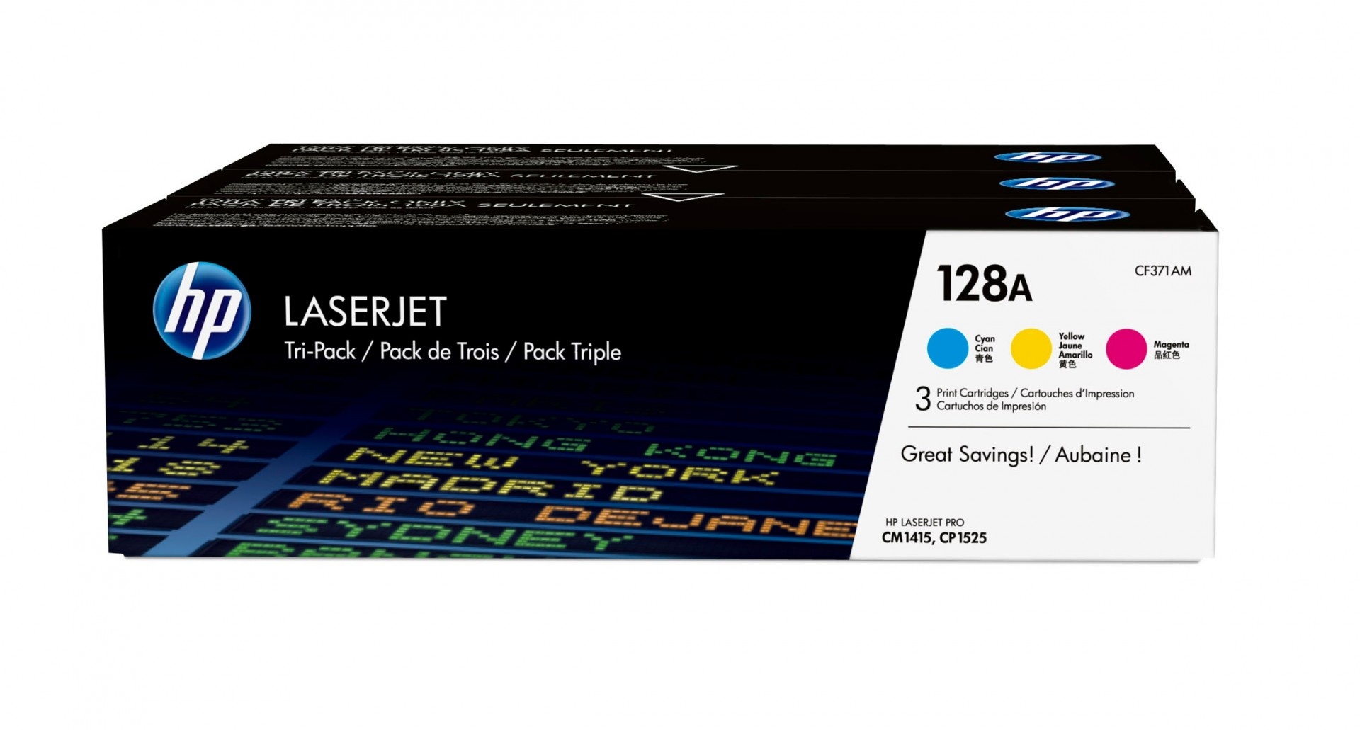 HP HP Confezione da 3 cartucce originali di toner ciano/magenta/giallo LaserJet 128A - STAMPANTI E SCANNER | TecnoCARE.net Sabaudia, Latina, Terracina, San Felice Circeo e Pontinia