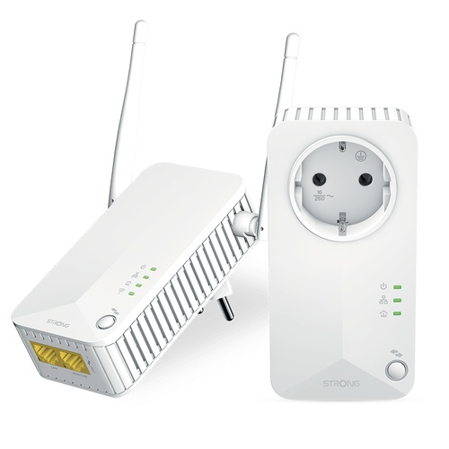 STRONG STRONG POWERLINE WI-FI DUO - VELOCITA UP TO 600 MBPS - 3 PORTA LAN - 2 ANTENNE - PLUGPLAY - STANDAR - POWERLINE (LAN SU RETE ELETTRICA) | TecnoCARE.net Sabaudia, Latina, Terracina, San Felice Circeo e Pontinia