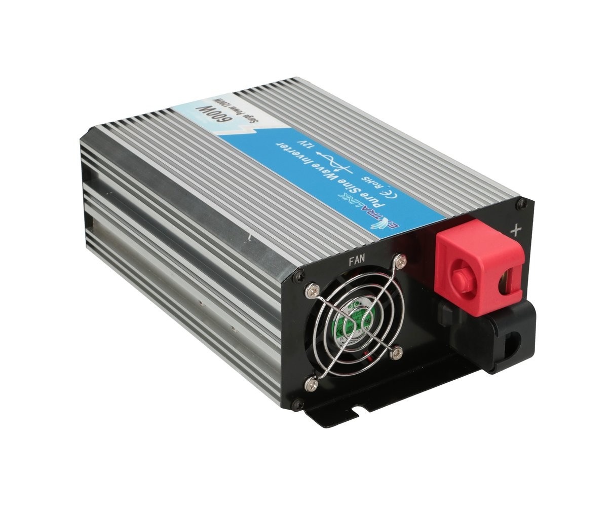 EXTRALINK Extralink VOLTAGE CONVERTER 12V - 230V, 600W, PURE SINUS OPIP-600W adattatore e invertitore Auto Alluminio, Nero - BATTERIE E ALIMENTATORI | TecnoCARE.net Sabaudia, Latina, Terracina, San Felice Circeo e Pontinia